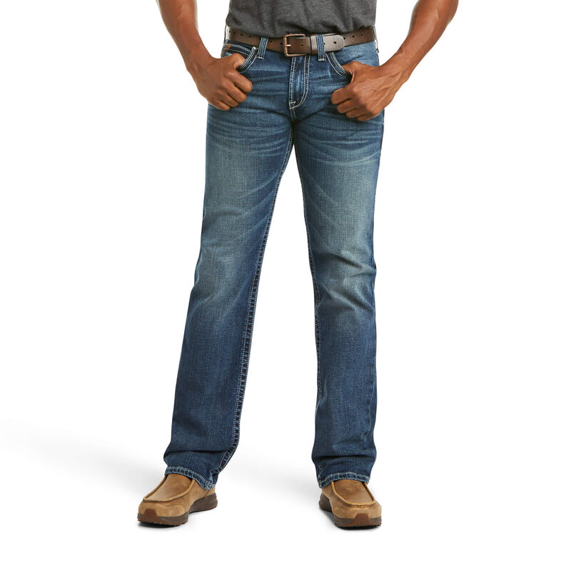 Ariat Jeans Herren - M7 Rocker Stretch Coltrane Stackable Straight Leg Blau ( HAKRY-0436 )